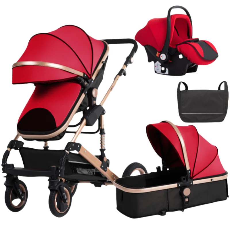 Baby stroller 4 in 1 Light weight High Landscape  Portable Baby Stroller for Newborn Infant Cradle