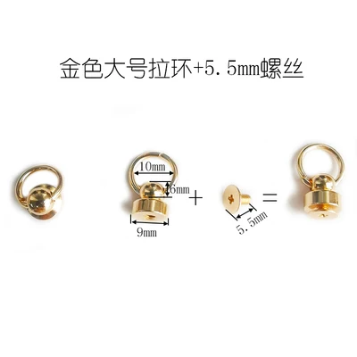 Solid Brass Ball Head Studs Knob Screw Rivets Round Monk Head Rivets