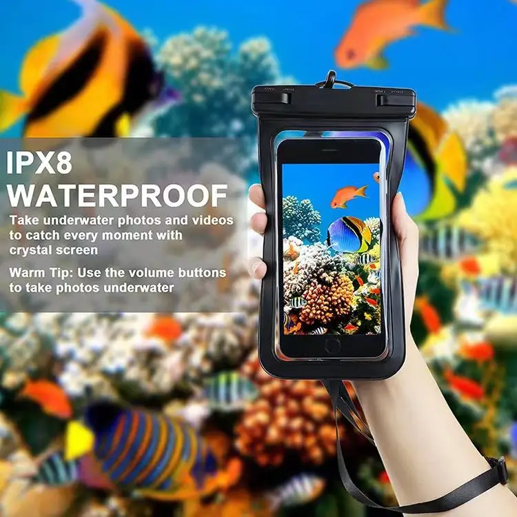 Waterproof Smartphone Bag PVC TPU ABS Mobile Phone Pouch   IPX8 Water Proof Phone Cases