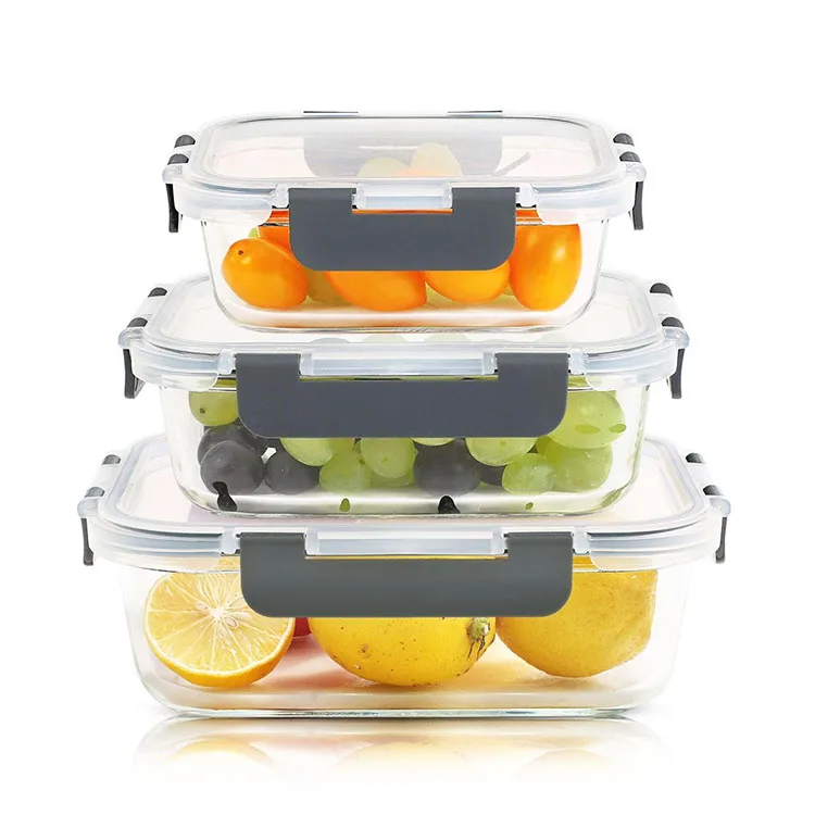 Wholesale Kitchen Storage Containers, Glass Meal Prep Container for Lunch, Glass Storage Containers with Lids