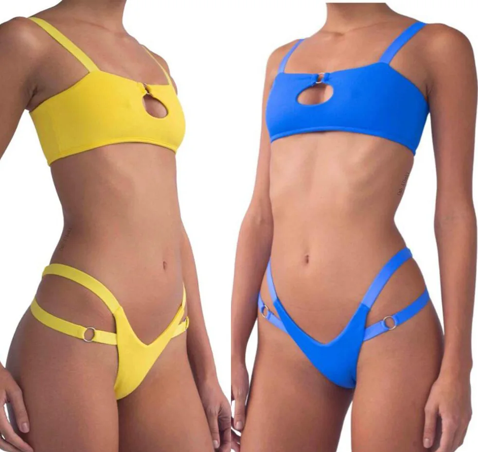 Лидер продаж, сексуальные женские купальники с вырезами и ремешками, микро стринги для девушек, бикини-танга