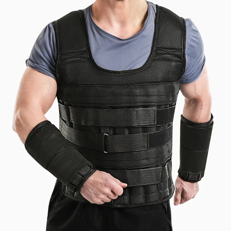 10~50KG Adjustable Strength Steel Jacket Waistcoat Breathable Quick Release Fitness Body Training Vest for Running Weighted Vest