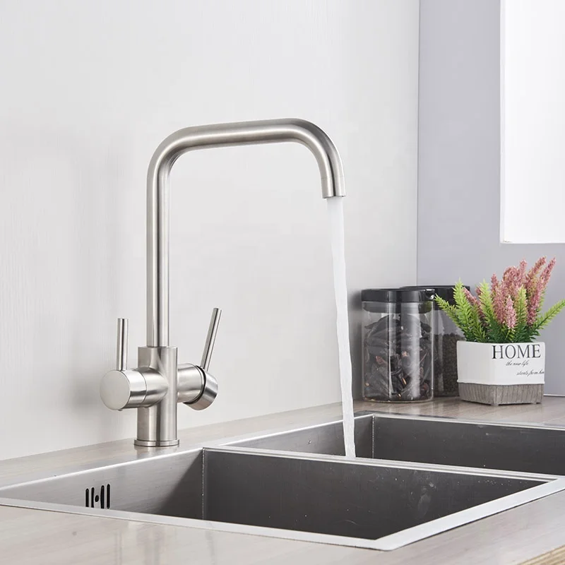 
Multiple Color Kitchen Faucet Hot And Cold Sink Sink Straight Drinking Pure Faucet Rotating Home Three In One Mix Tap 