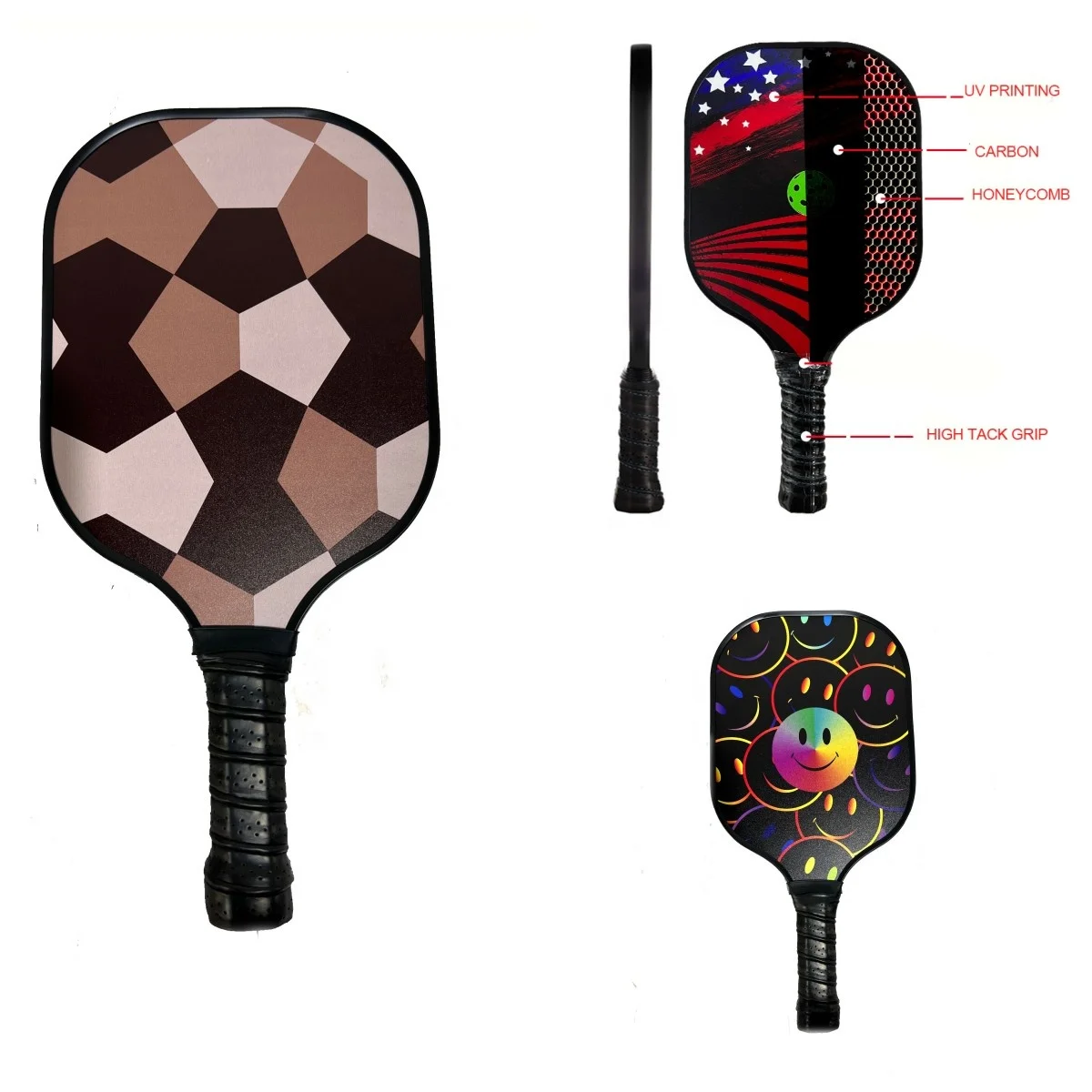Toray T700 carbon fiber face Pro Pickleball Paddles  - Advanced Polymer Core with Polycarbonate Face & Premium Grip Made in Chin