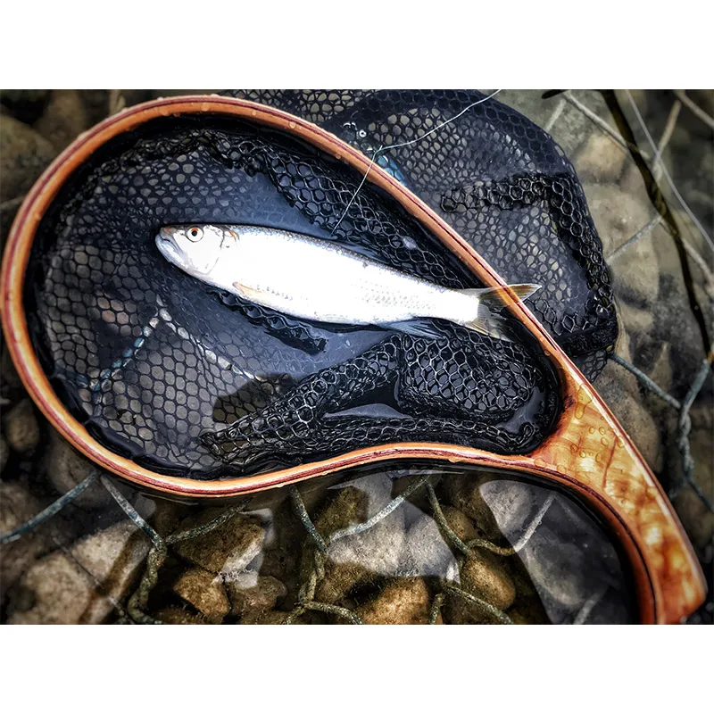
Small Wooden handle fish Hand net portable fishing nets floats for fishing 