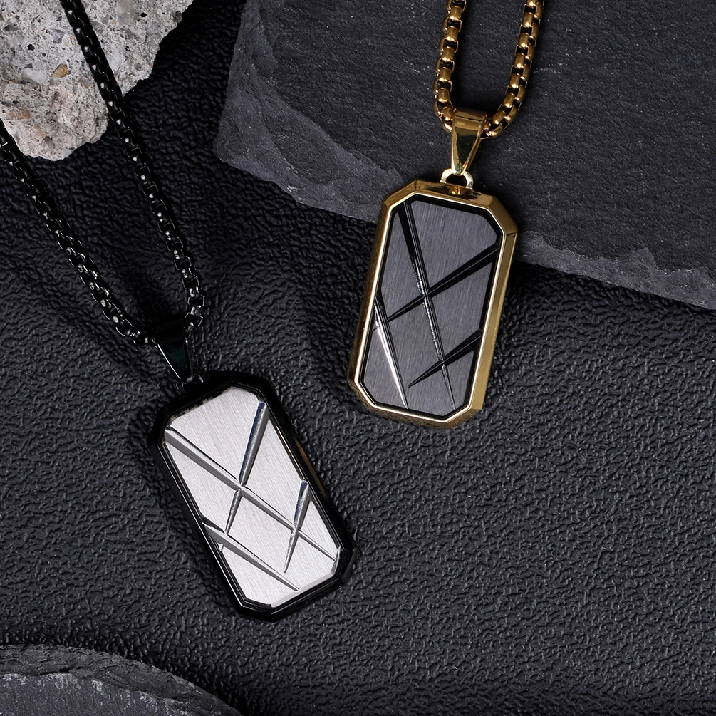 Mens High Polished Fashion Jewelry Pendants and Charms Gold and Black Plated Chain Personalized Charms Pendants for Men