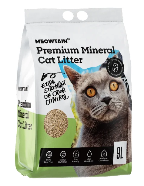 Arena solida de gato mineral de alta calidad  Premium Mineral Solid Dust Free Lock Strong  Apple Scent Bentonite Cat Sand