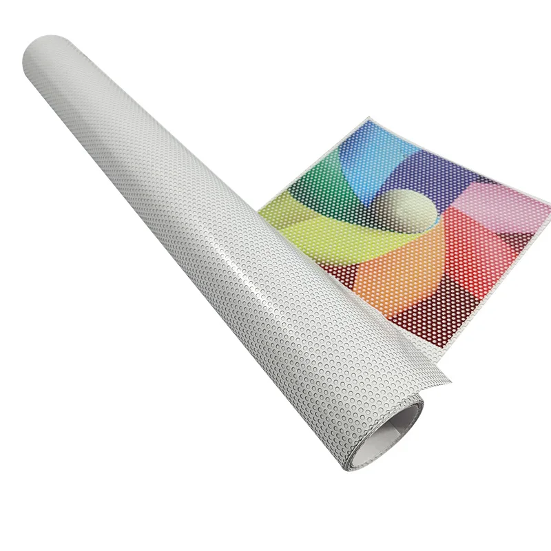 Microperforated vinyl window film covering one way vision for large format printing solvent printer