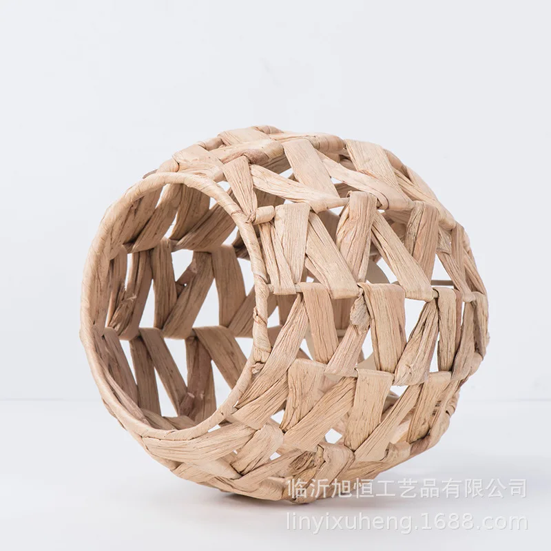 Water hyacinth Straw lampshade creative Chinese chandelier hot pot restaurant tea room lamp shade Homestay vintage chandelier