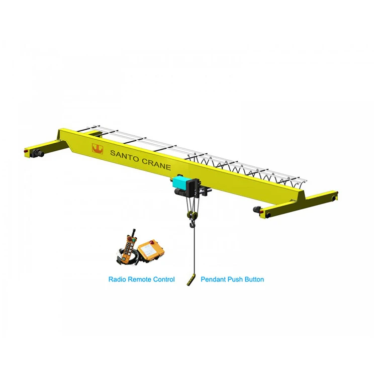 European Type Bridge Crane 10ton Over Head Rail Tracks Top Running 6 Direction Motion Overhead Crane Remote Control