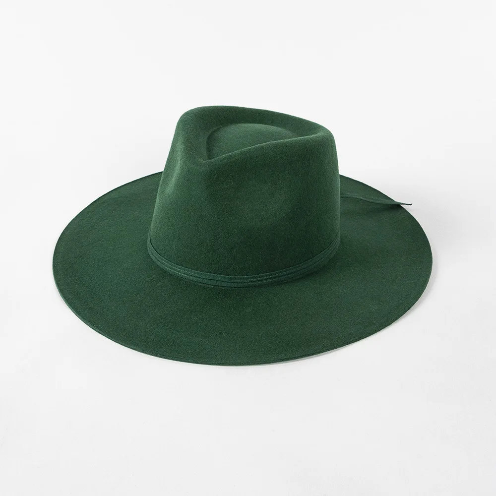 2023 New Luxury High Quality Trendy Fashion 100% Wool Felt Wide Brim Fedora Hats