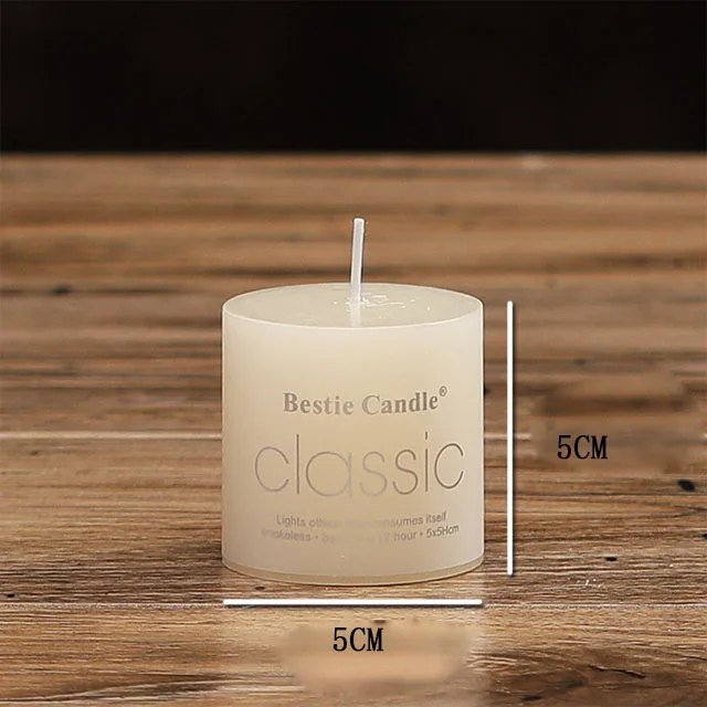 Direct Supplier Style Sparkling 7.5*40Cm White Pillar Candle Mini For Art