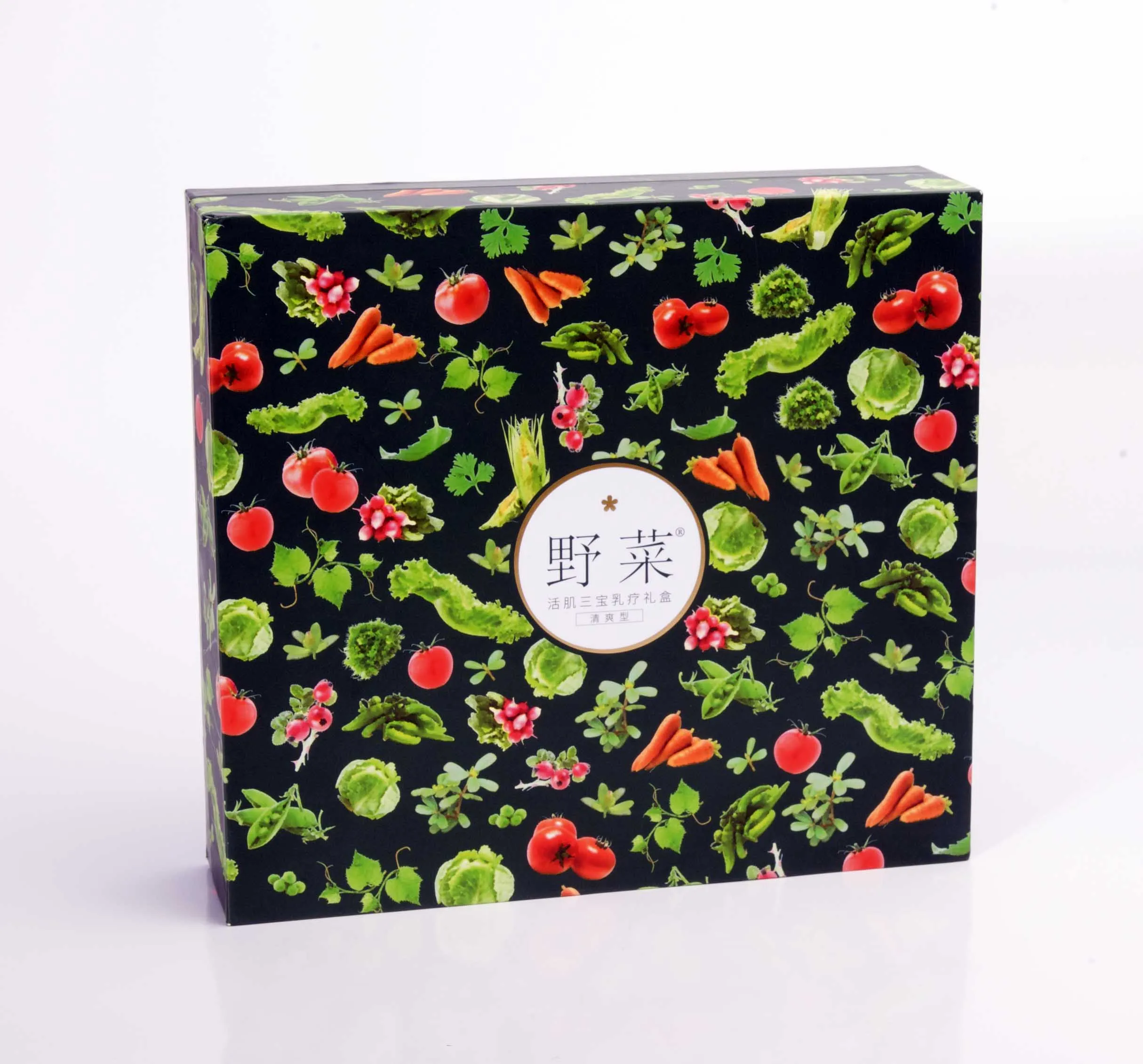Custom Green Cardboard Cosmetics box Lid and Base Package Gift Box with EVA Inserts