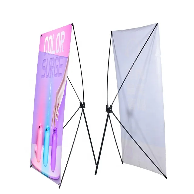 Heavy-duty Retractable Banner Stand X Stand Banner Fiberglass + Aluminum Pole X Banner Stand