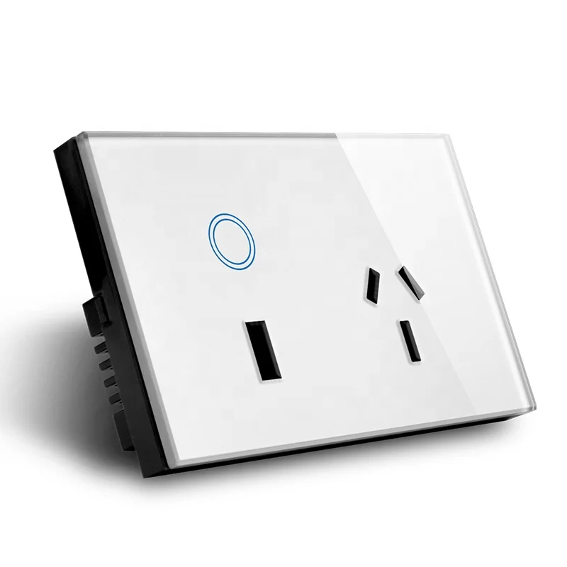 Australia SAA Smart Home Appliances Crystal Tempered Glass Tuya Voice Control Smart Wifi Socket with Usb Multi Socket