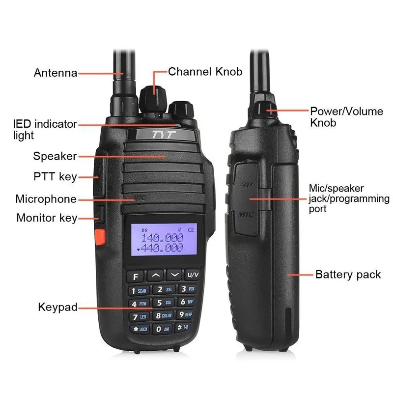 TYT TH-UV8000D 10 Watt + 3600mAh + Cross-band Repeater Function dual band 136-174 & 400-520MHz walkie talkie Factory direct sale