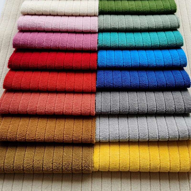 Comfortable Stripe Velvet Sofa Fabric Furniture Textile Material