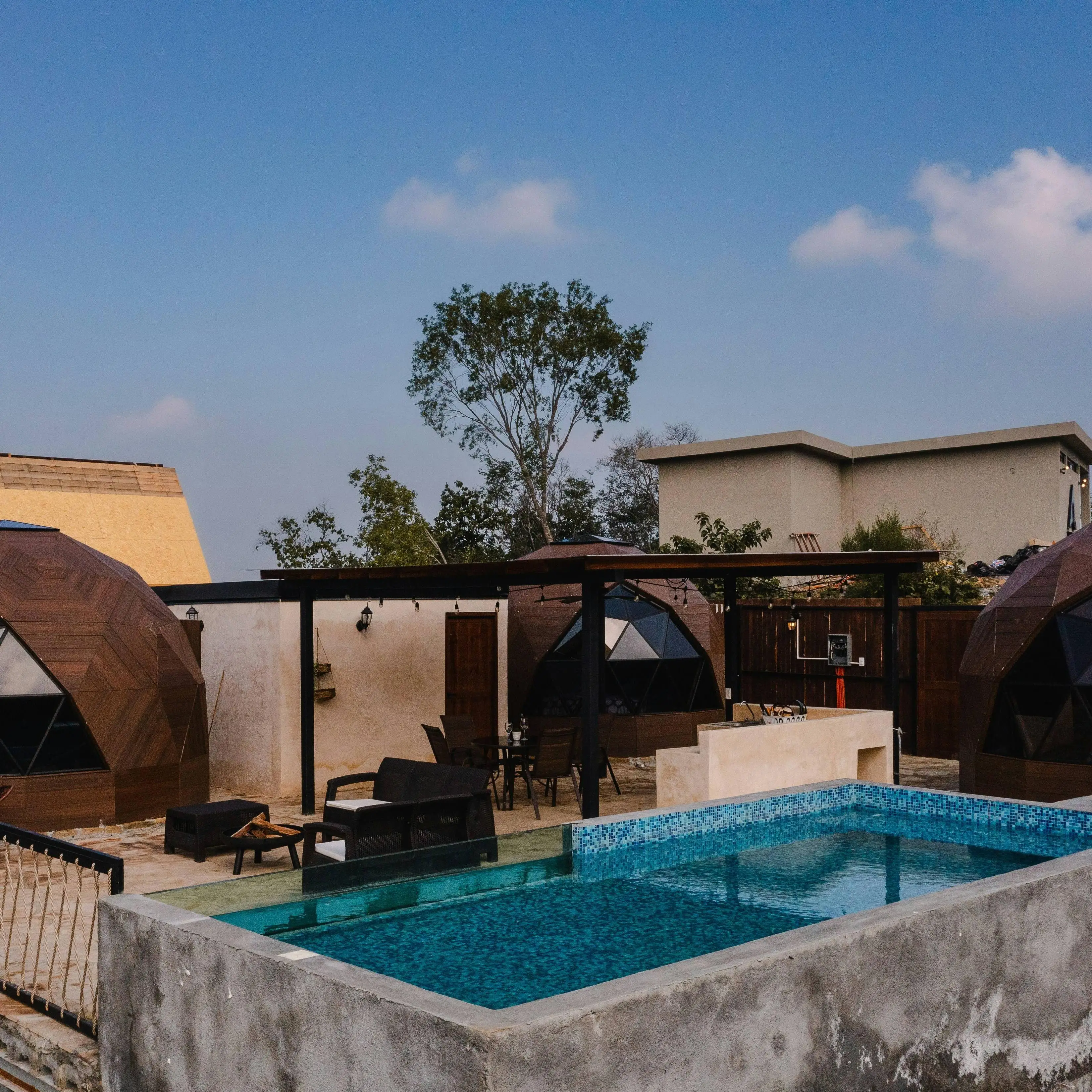 Four Season 8m-30m glamping hotel tent high quality dome tent family best choice for geodesic domes igloo tents