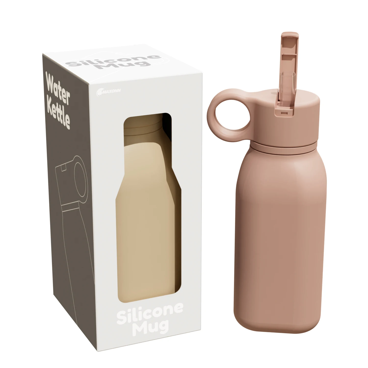 Custom Eco-Friendly Portable 450ML Children School Silicone Bottle Cute Sports Kids Drinking Baby Water Bottles With Straw