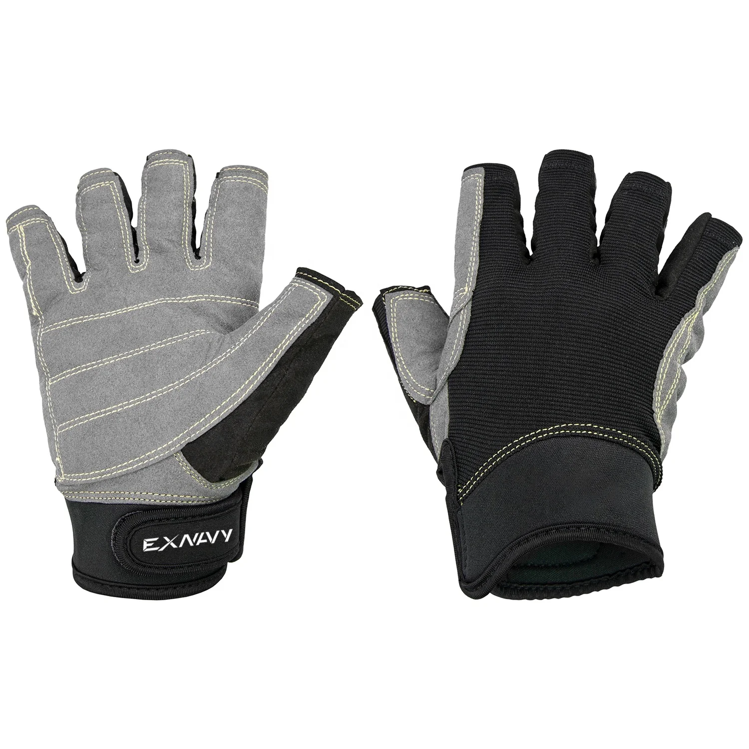 Ventilation Soft Kayaking Gloves OEM ODM Free Design Quick Dry Sun Protection Short Fingers Sailing Boating Gloves