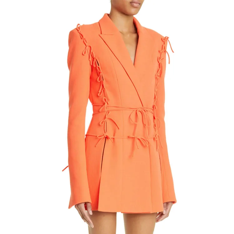 2024 Spring New Bow Decoration Set Jacket Bandage Waist Slimming Elegant Jacket Skirt Women