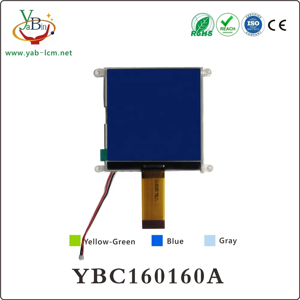 COG graphic lcd display module 160X160 160160 lcd with 8080/6800-series parallel interface plug-in type 30PIN YB160160A