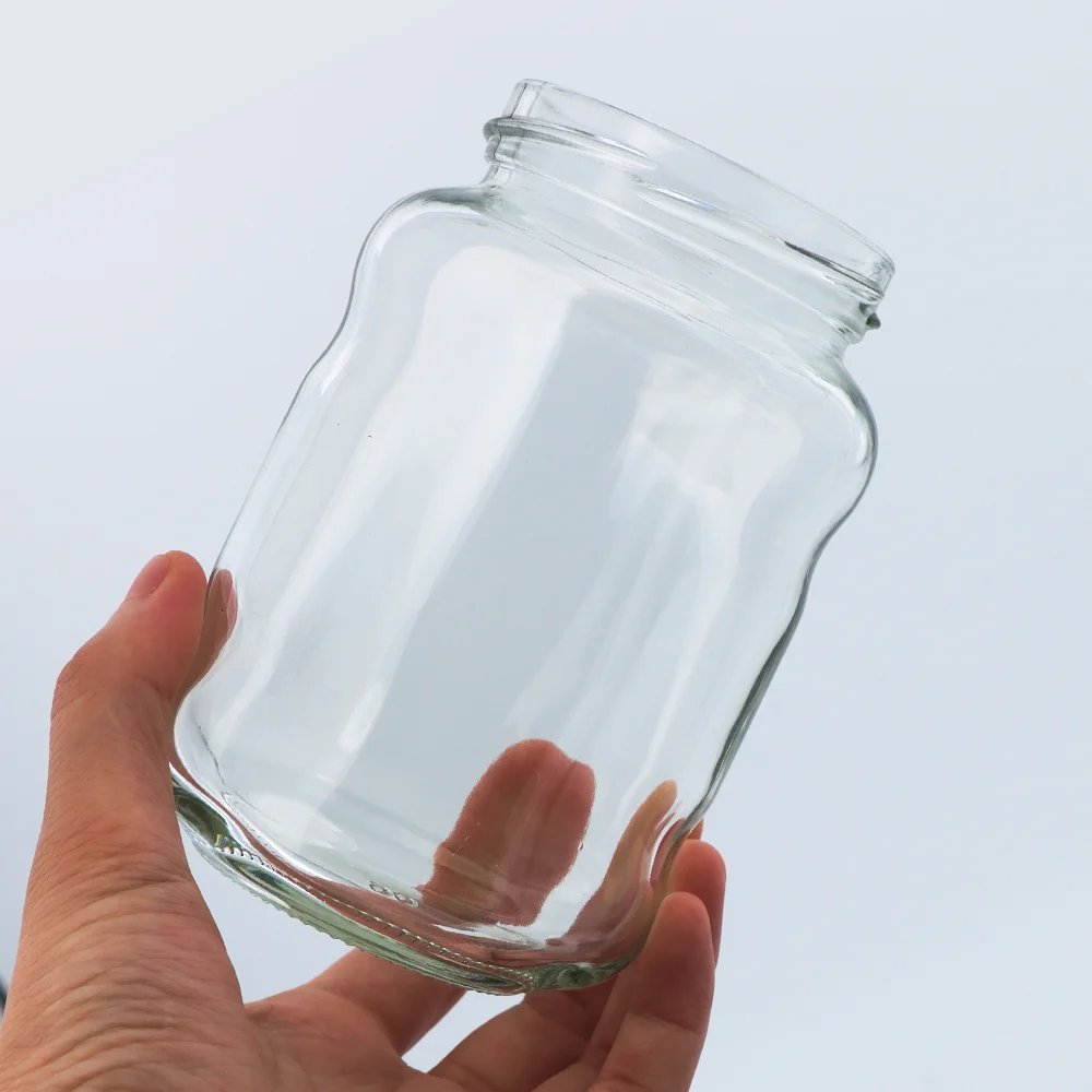 Transparent Food Grade Glass Jars Creative Bottle Food For Cookie Container Round 350ml Jam Honey Jelly Glass Storage Jar