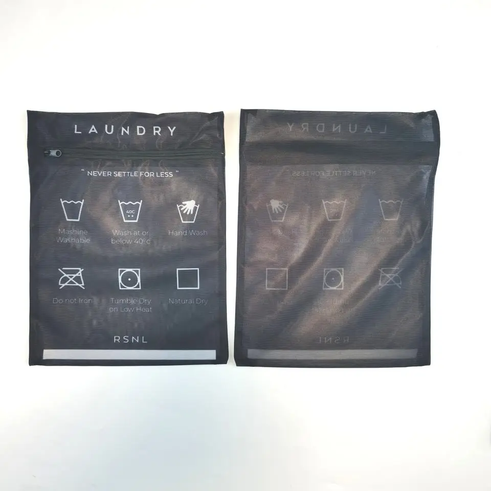 Foldable Travel Clothes Bra Underwear Wash Black Mesh Laundry Bags With Zipper For Washing Machine Popular