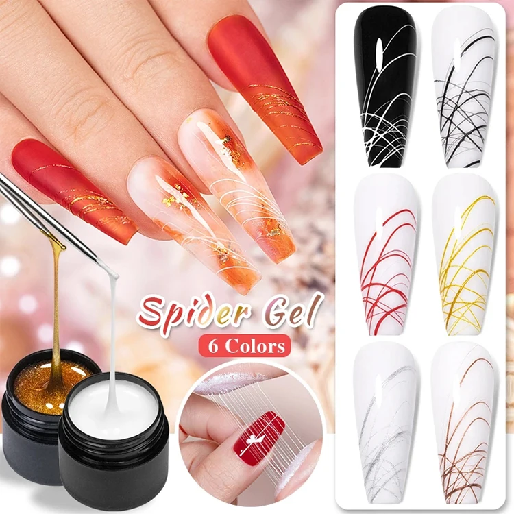 Customized Private label Newest paint Elastic Drawing Gel Soak off UV Spider painting Gel Polish For Nail Art