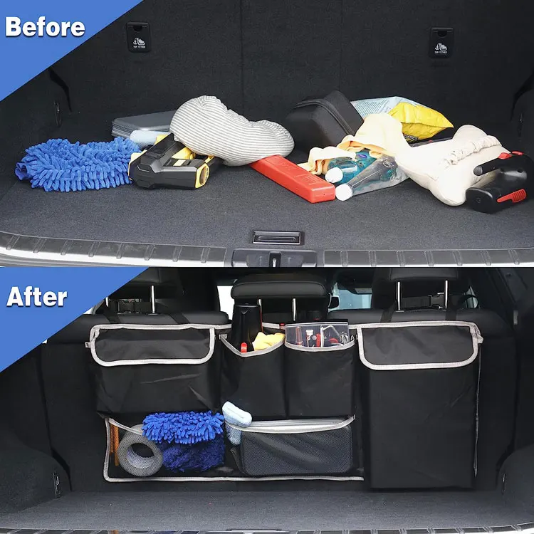 Car Trunk Organizer and Storage Backseat Hanging Car Trunk Backseat Hanging Storage Organizer for SUV Truck Jeep MPVs