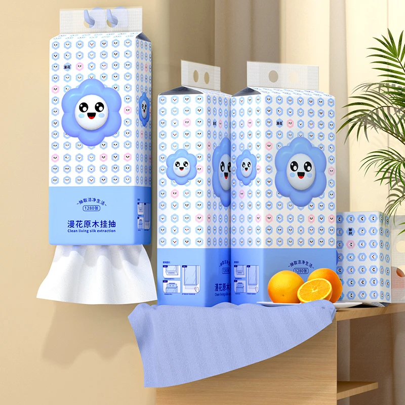 Wholesale  Wall Hanging Paper Tissue  1280 Pieces Big Size  175mm*156mm 4 Ply Toilet Paper Hanging Bag