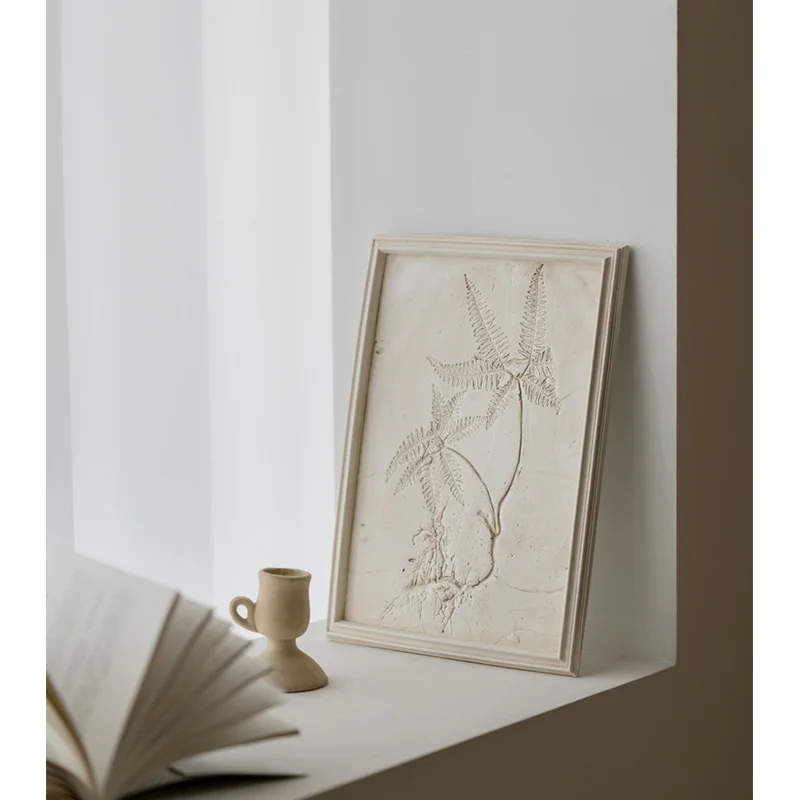 European Retro White Home Decor Antique White Resin Plant Pattern Decorative Carved Home Wall Decor Wall Finishes