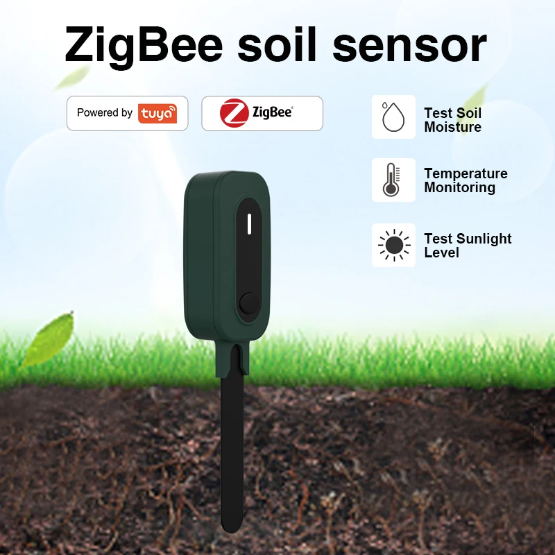 SASWELL smart soil sensor with Tuya Zigbee connection testing soil moisture