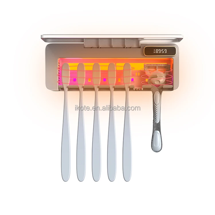 New Arrival Wall-Mounted Toothbrush Storage with UV Air Disinfector Dryer Fan Timing Function