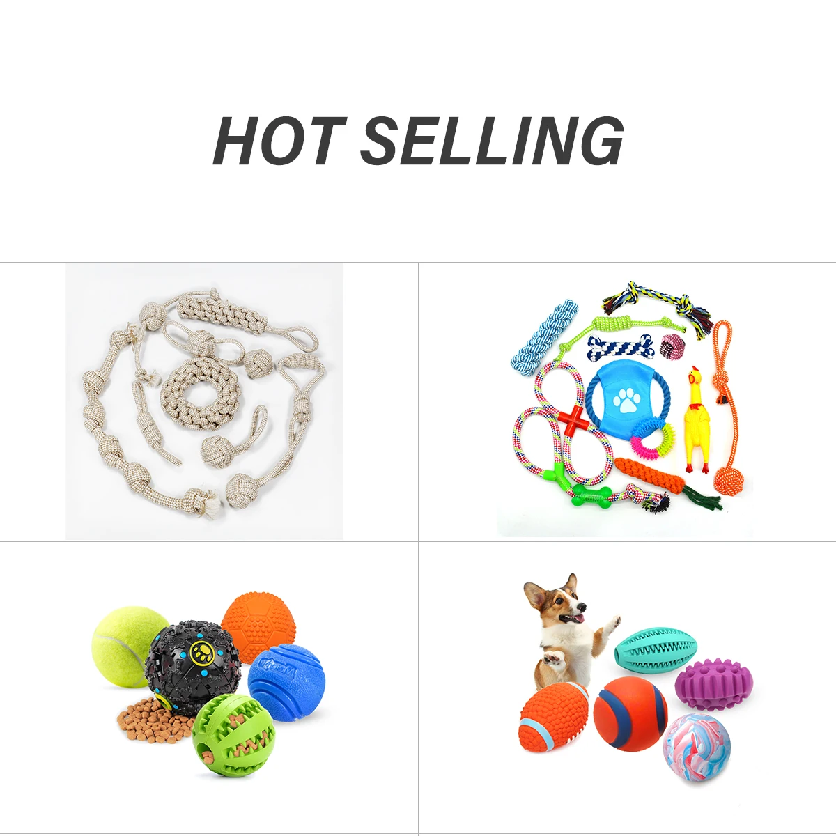 Manufacturer 9 Packs Sustainable Natural Cotton Hemp Organic Tough Rope Dog Toy Chew Set Hemp Dog Toy