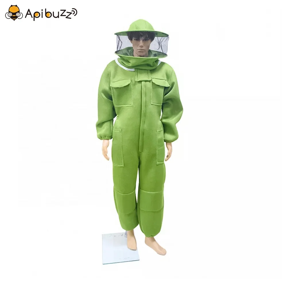 3D Air Cotton Fabric Beekeeper Suit Ventilated Overall Bee Suit with Round Hat-Veil Beekeeper Outfit Beekeeping Equipment