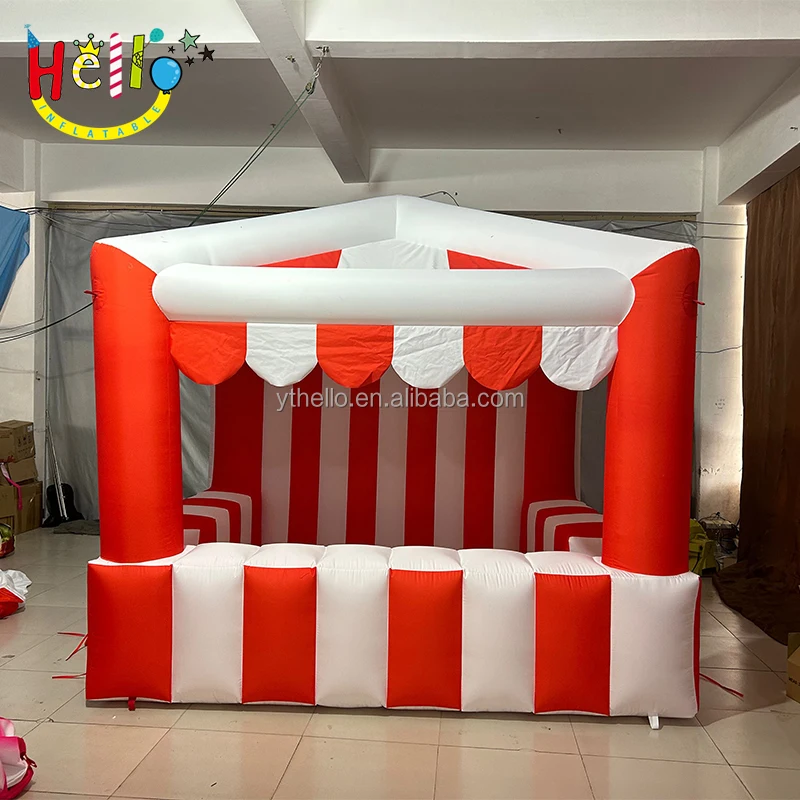 Customized red white color stripe treat shop Inflatable carnival booth