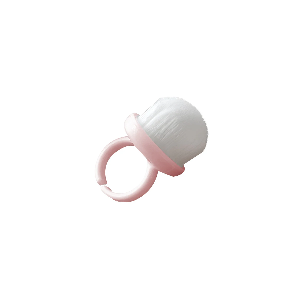 New Design Pink White Brown Ring Shape Nail Dust Brush Nylon Hair Manicure Dust Remover Brush Ring Nail Dust Cleaning Brush