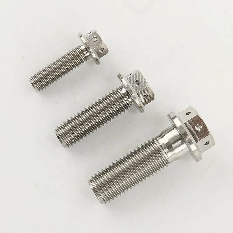 High strength custom M8 hex GR5 Ti-6al-4v bolts screws fasteners titanium flange bolt