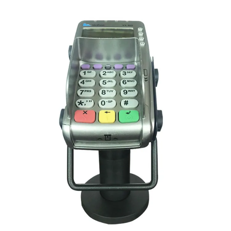 Black plastic aluminium credit card holder base for verifone swivel pos machine stand for VX805