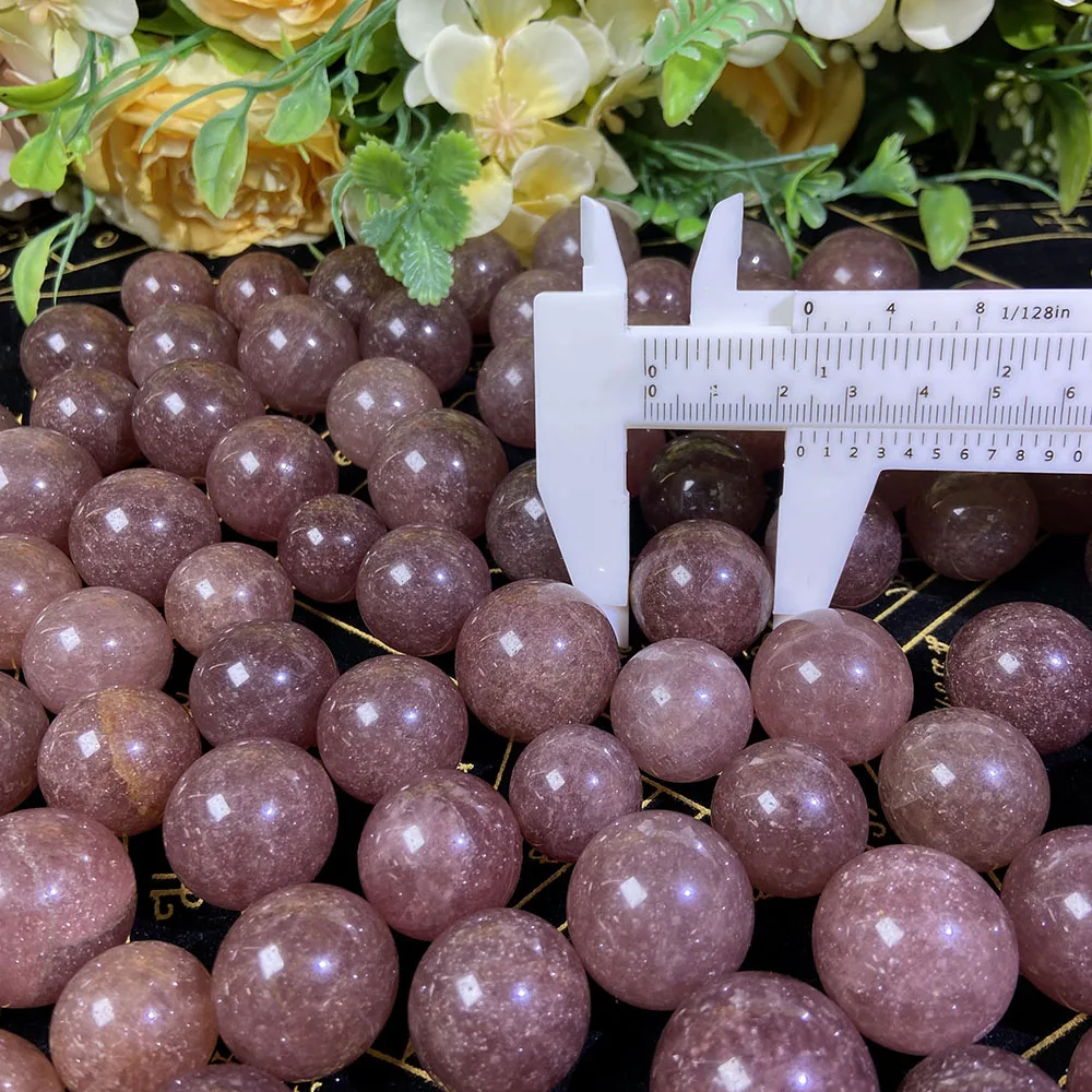 High quality natural crystal ball red strawberry quartz sphere healing gemstone ball