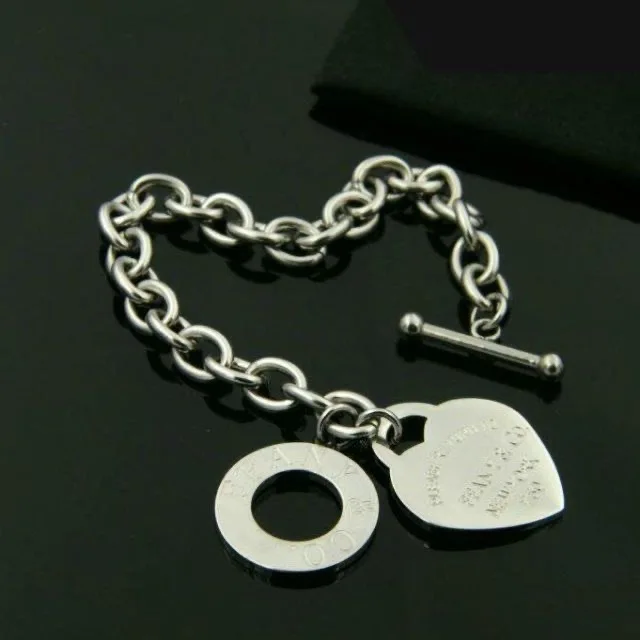 Gold Plated Stainless Steel  Couple OT Clasp eternal love  bracelet  Pendant Bracelet  Thick Chain Bracelet for Man and Women