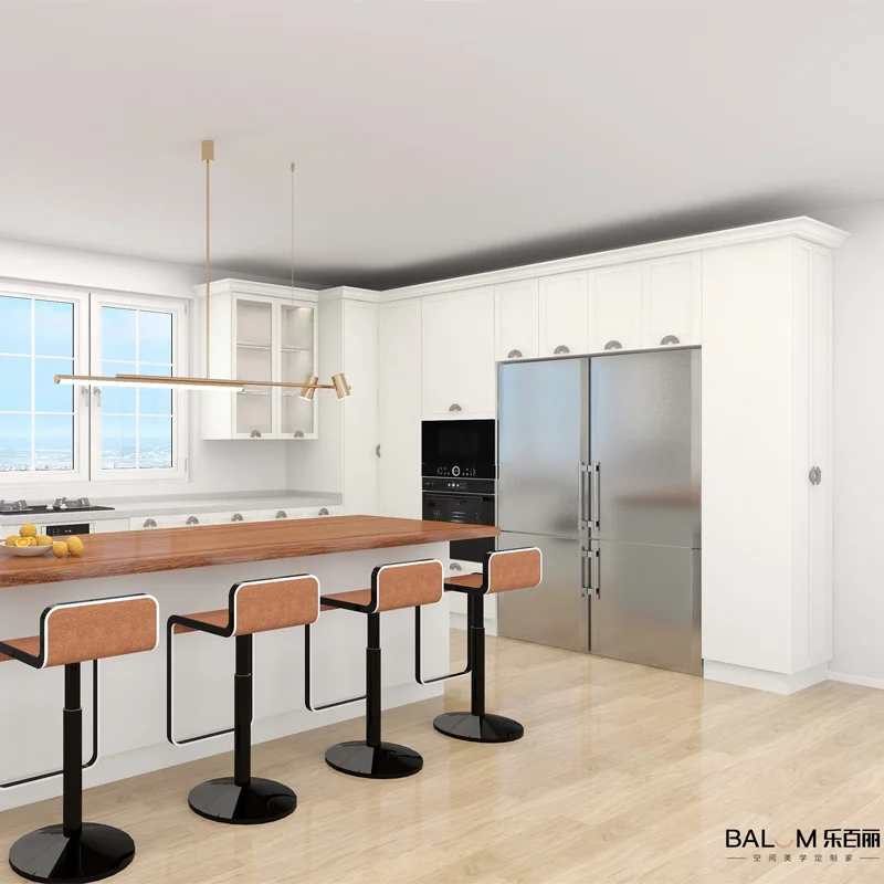 Kitchen Cabinets & Accessories American Standard Flat Pack Kitchen Cabinet MDF Board PVC Finished Wood Door Designs Cupboards