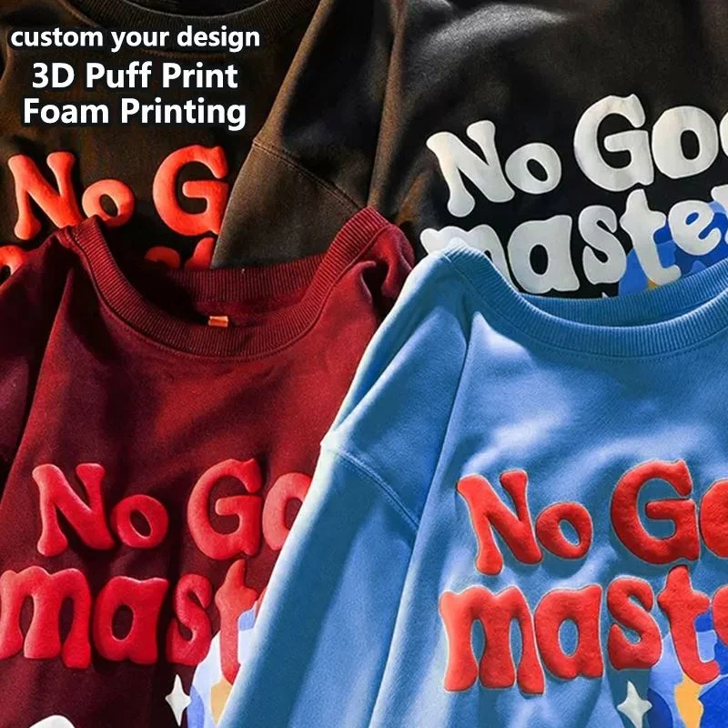 Wholesale Custom Printing Your Brand 3D Puff  Print T-Shirt For Men T-Shirt Heavy Weight Men Tshirts
