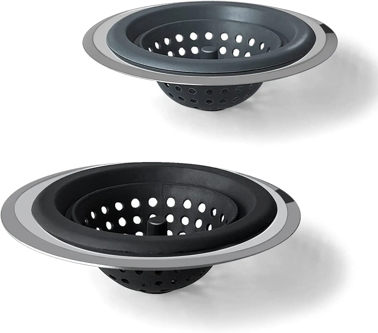 2 Pack Kitchen Sink Strainer 4.6' Stainless Silicone Kitchen Sink Stopper