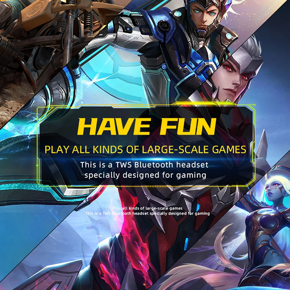 1 Sample OK Gaming Headsets Low Latency TWS Bt Earphone Sports Waterproof Wireless Headphones Noise Cancelling Earbuds