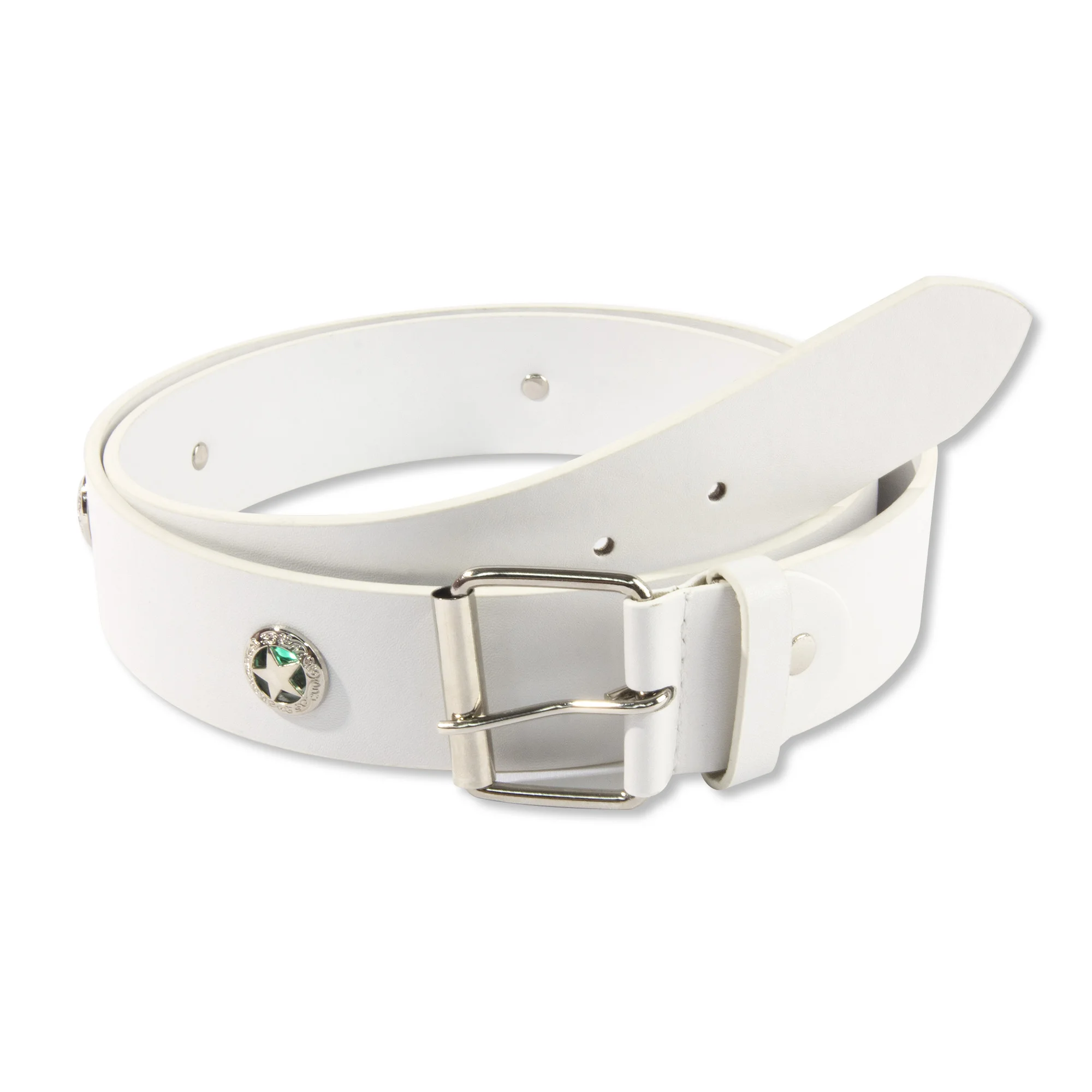 Trendy Hip Hop Cool Punk style Western Pants Belt Mens Metal Star Studded LED Leather Belt