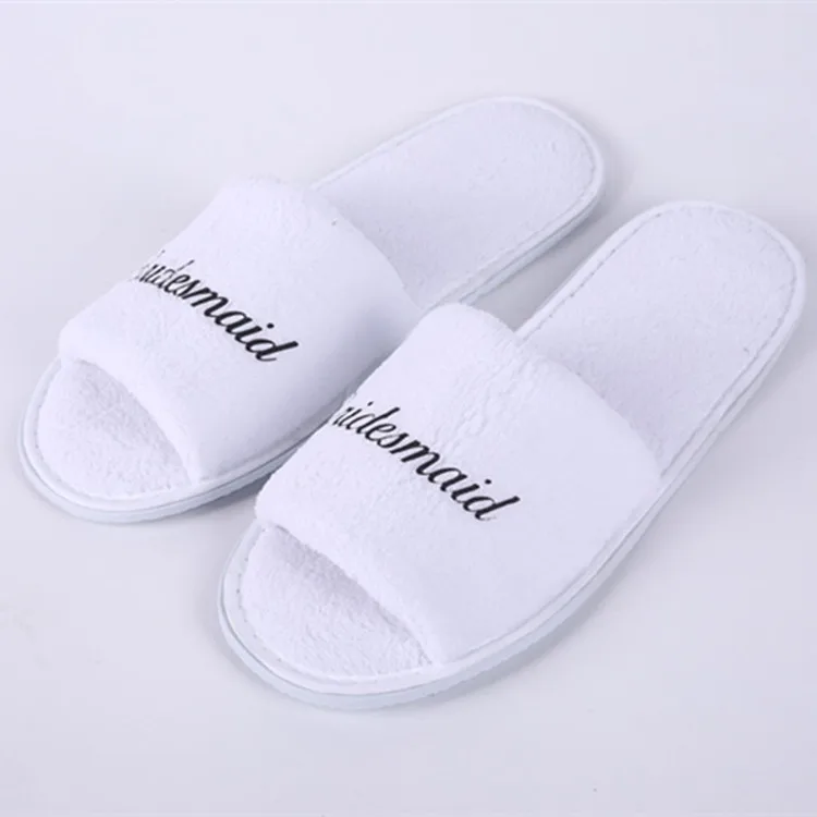Wholesale Cheap Price Coral Fleece Zapatillas de boda EVA Sole Hotel Disposable Slipper Spa Wedding Slippers for Women Men