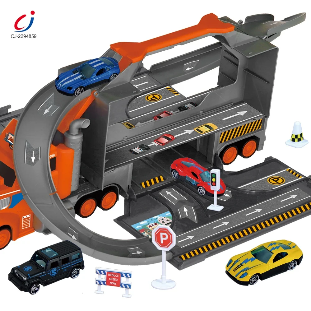 Супер парковки игрушки 1:64 брелок для автомобильных ключей модели автомобилей контейнер литья под давлением грузовиков деформации контейнеровоз игрушка
