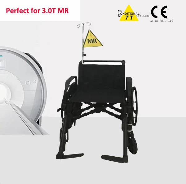 China MR safe plastic wheelchair for 1.5T, 3.0T, 7.0T MR system